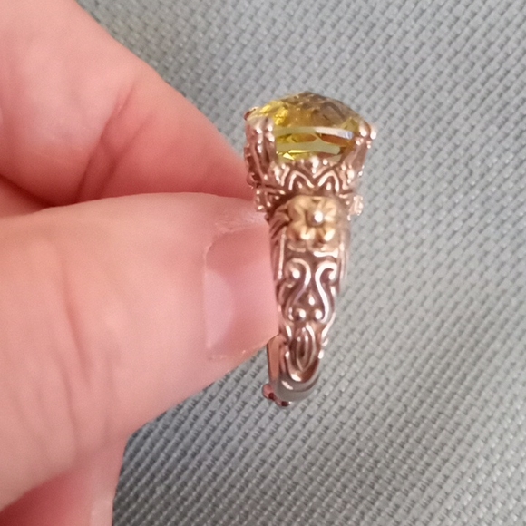 BARBARA BIXBY STERLING SILVER, 18k GOLD RING WITH LEMON YELLOW QUARTZ - Picture 3 of 10